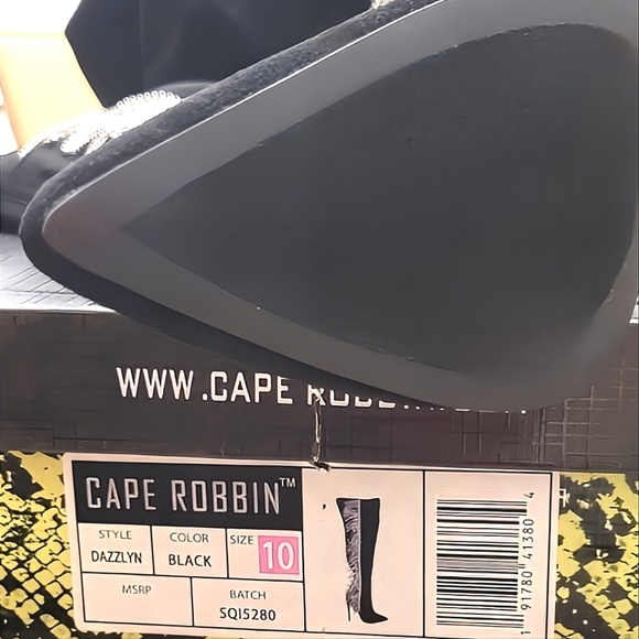 COBIN ROBBINS Blk w/Silver Fringe Rhinestones | Over Knee | Faux Suede Boots NWT - Picture 9 of 9